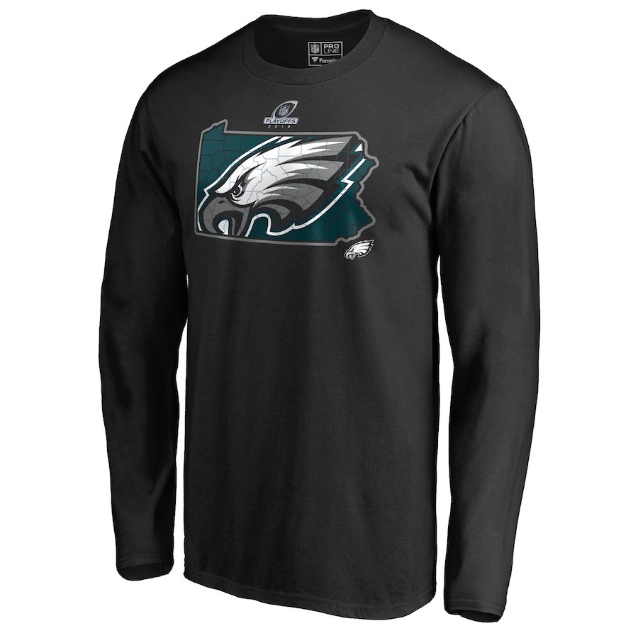 Eagles Black 2018 NFL Playoffs Men's Long Sleeve T-Shirt