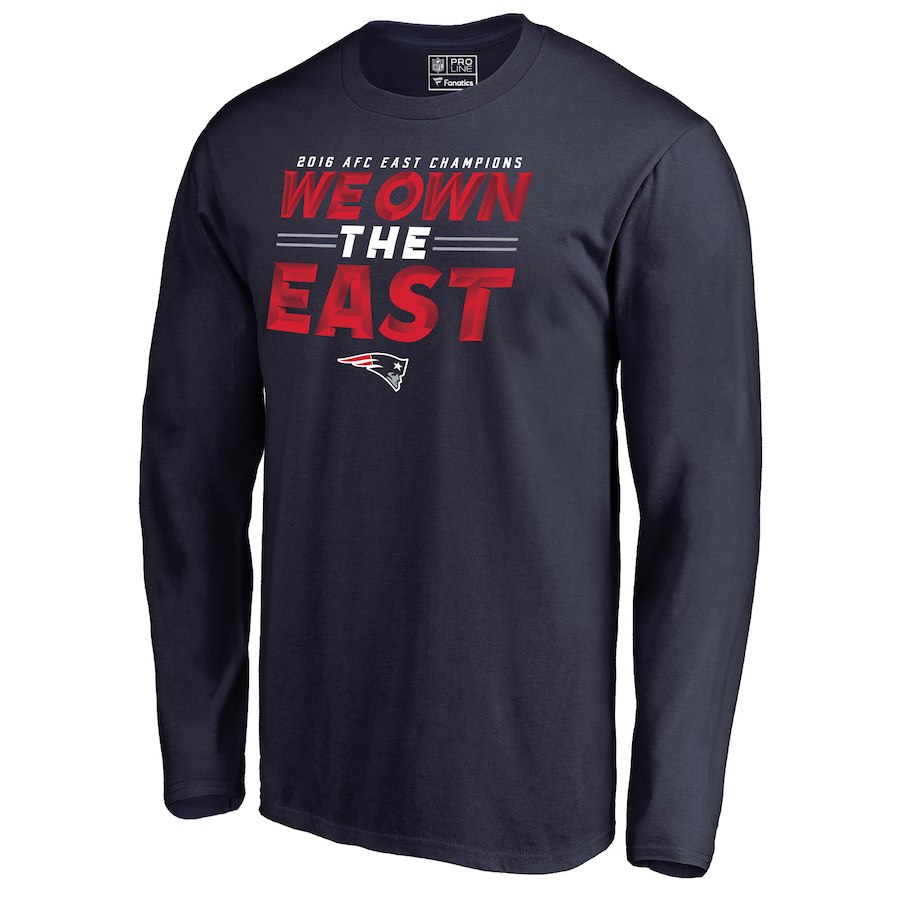Patriots Navy 2018 NFL Playoffs We Own The East Men's Long Sleeve T-Shirt
