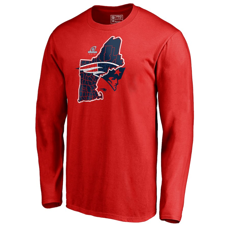 Patriots Red 2018 NFL Playoffs Men's Long Sleeve T-Shirt