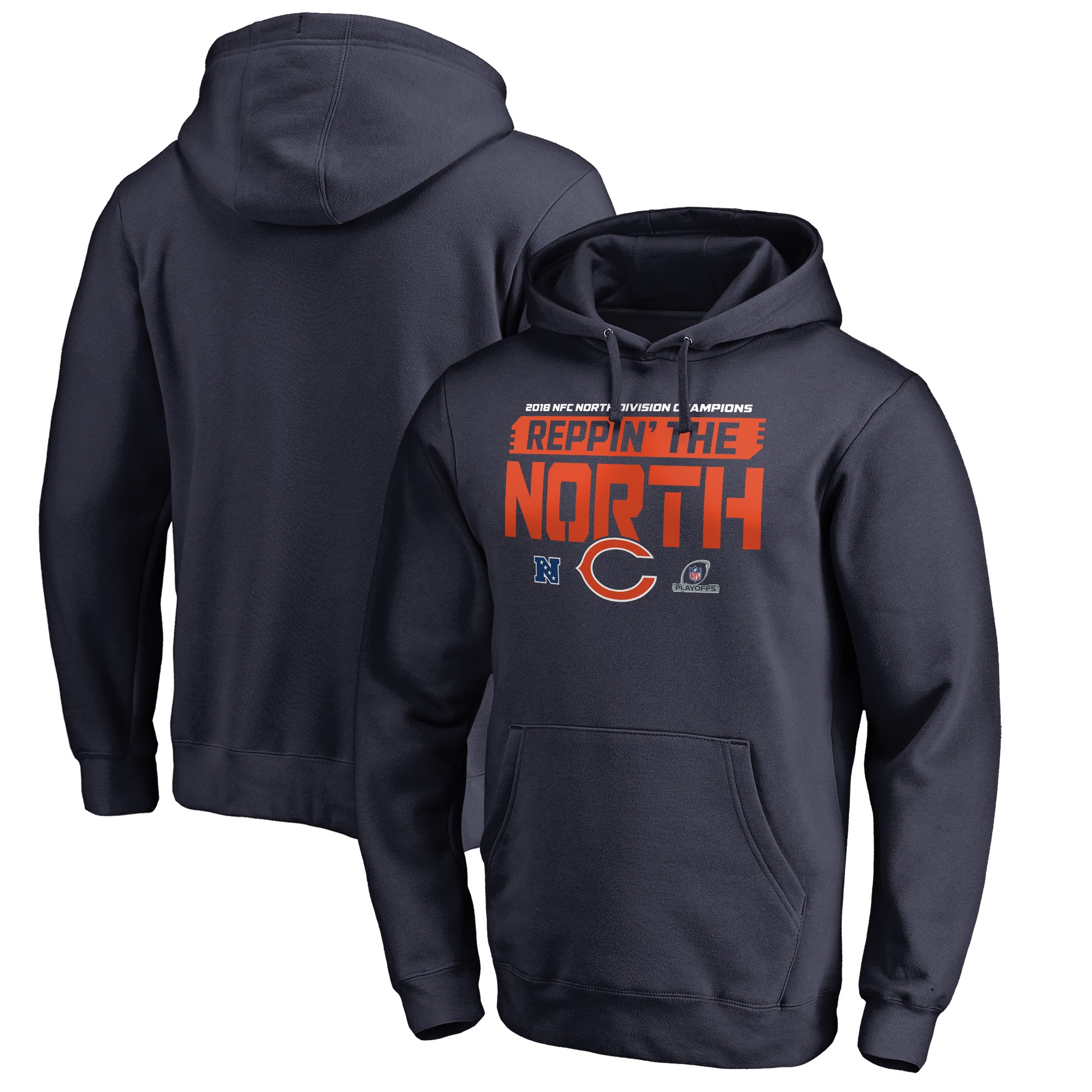 Bears Navy 2018 NFL Playoffs Reppin' The North Men's Pullover Hoodie