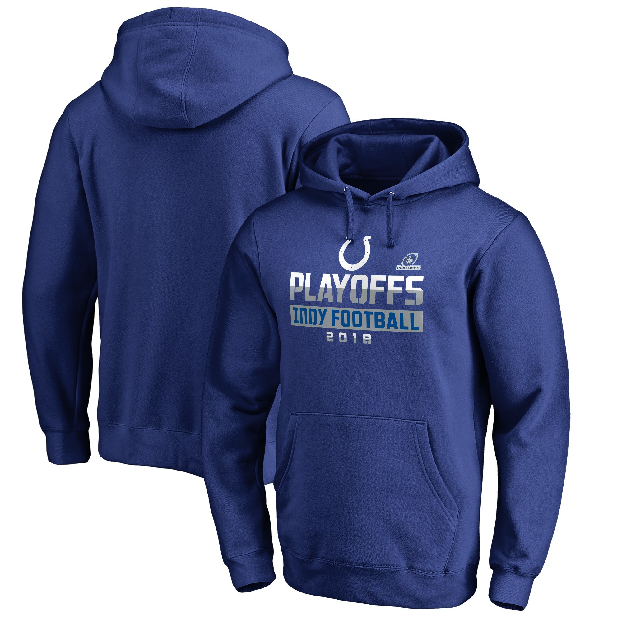 Colts Blue 2018 NFL Playoffs Indy Football Men's Pullover Hoodie