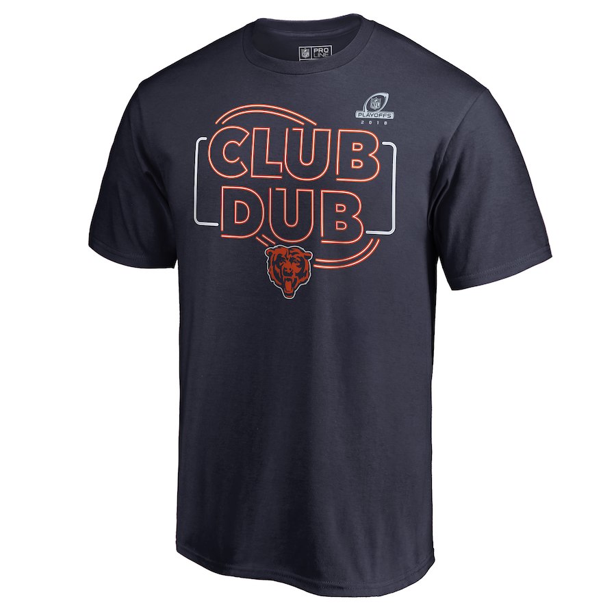 Bears Navy 2018 NFL Playoffs Cub Dub Men's T-Shirt