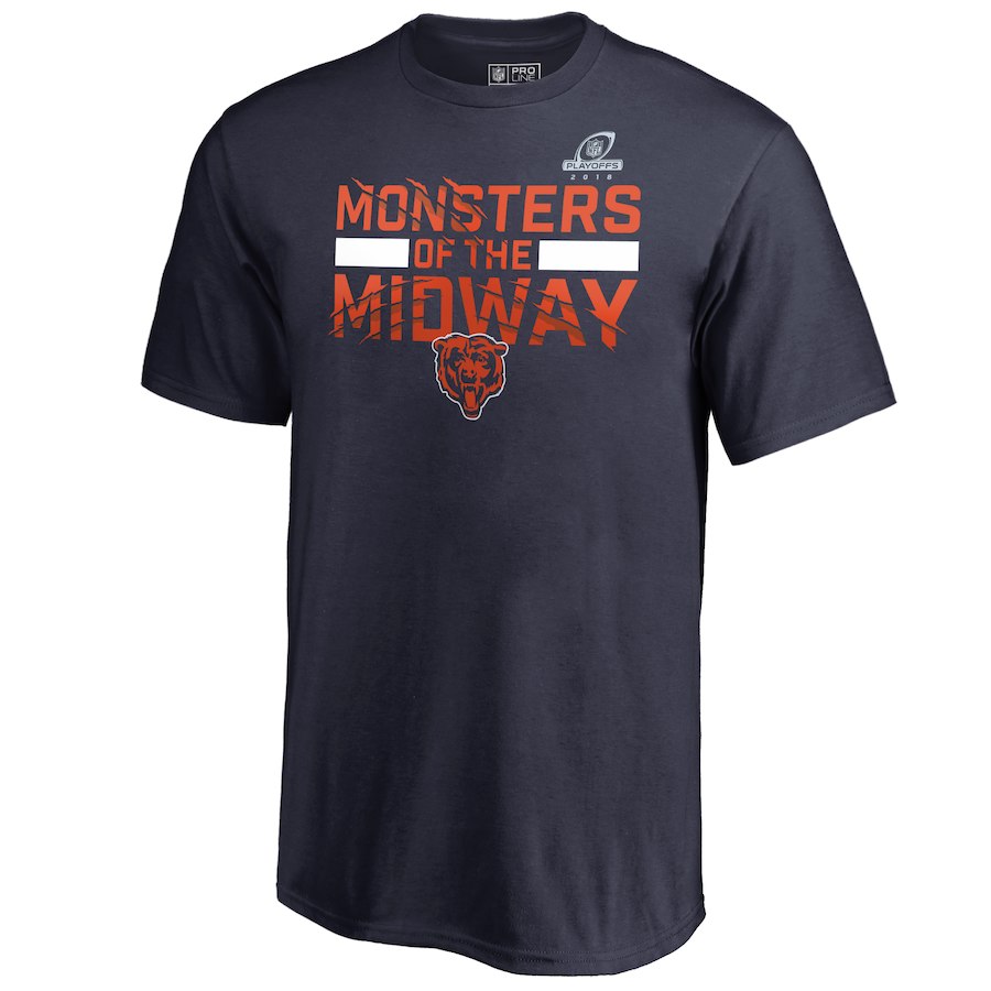 Bears Navy 2018 NFL Playoffs Monsters Of The Midway Men's T-Shirt