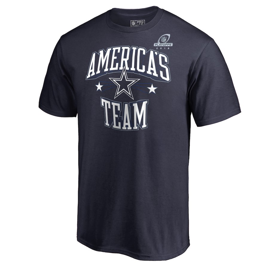 Cowboys Navy 2018 NFL Playoffs America's Team Men's T-Shirt