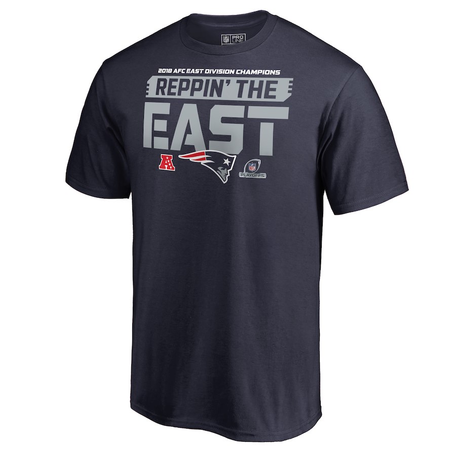 Patriots Navy 2018 NFL Playoffs Reppin' The East Men's T-Shirt