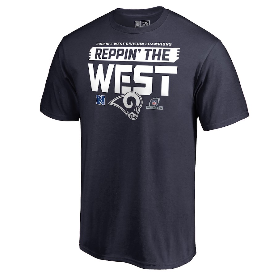 Rams Navy 2018 NFL Playoffs Reppin' The West Men's T-Shirt