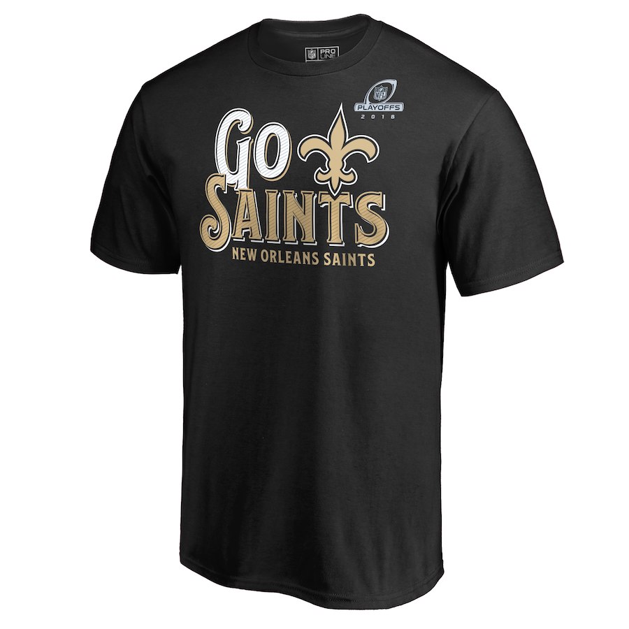 Saints Black 2018 NFL Playoffs Go Men's T-Shirt