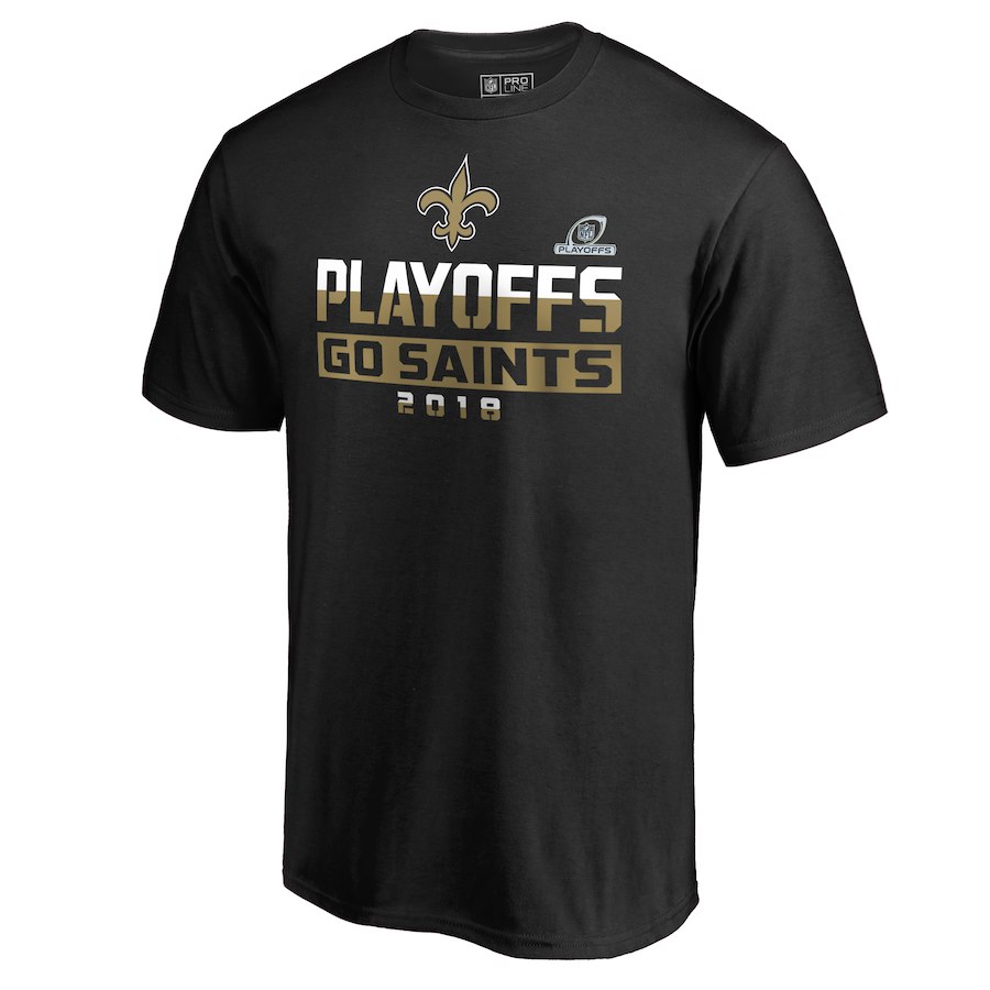 Saints Black 2018 NFL Playoffs Go Saints Men's T-Shirt