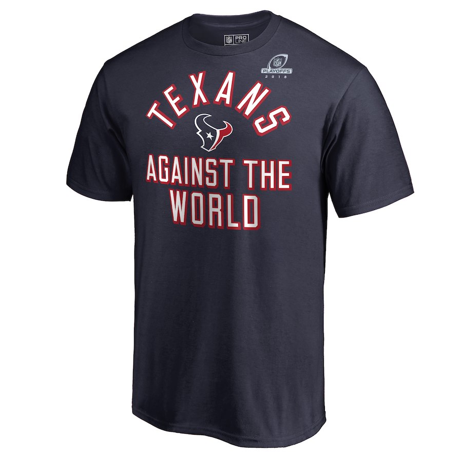 Texans Navy 2018 NFL Playoffs Against The World Men's T-Shirt