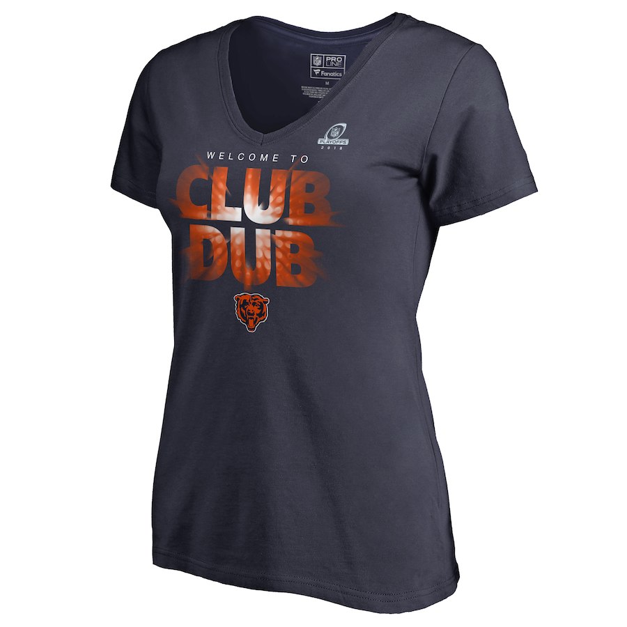 Bears Navy Women's 2018 NFL Playoffs Club Dub T-Shirt