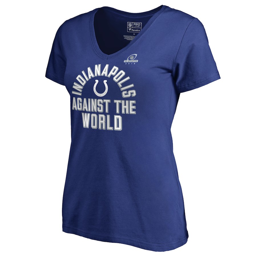 Colts Blue Women's 2018 NFL Playoffs Against The World T-Shirt