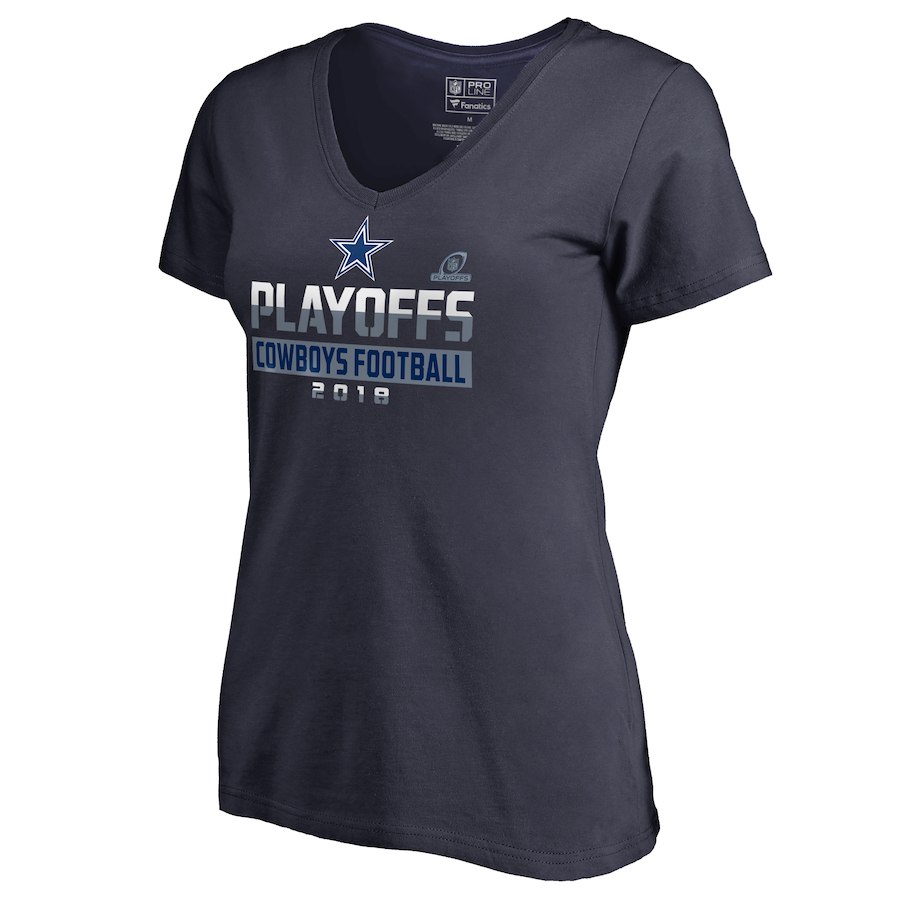 Cowboys Navy Green Women's 2018 NFL Playoffs Cowboys Football 2018 T-Shirt