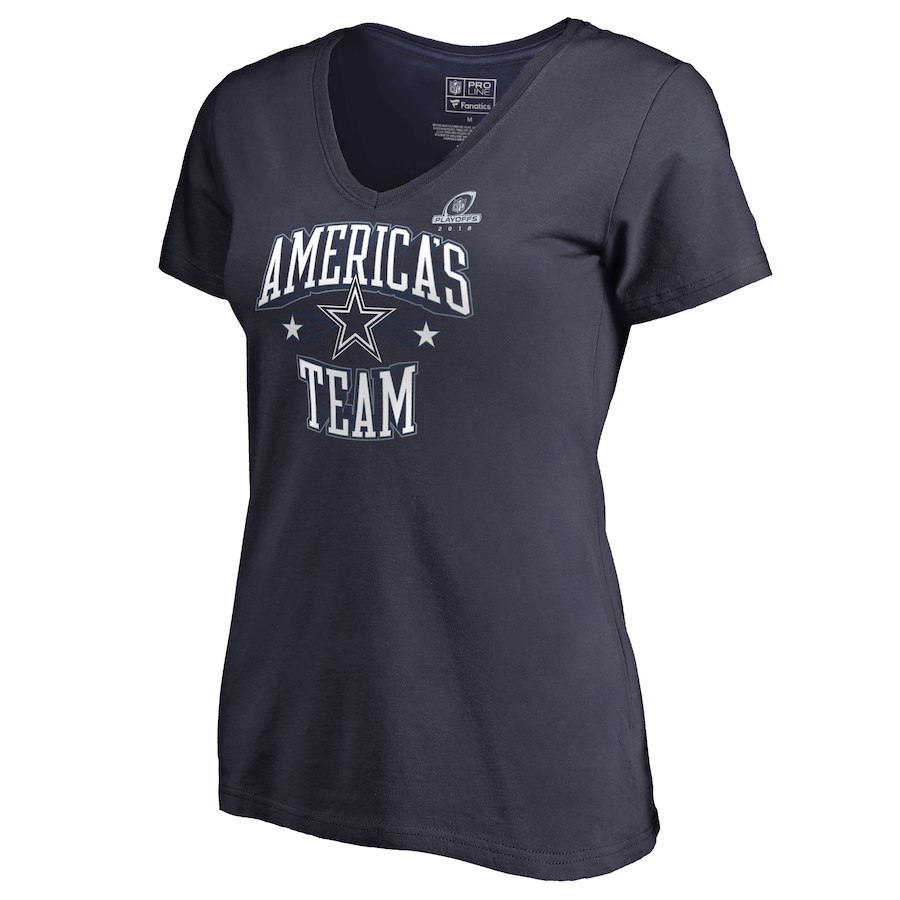 Cowboys Navy Women's 2018 NFL Playoffs America's Team Shirt
