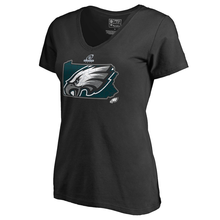 Eagles Black Women's 2018 NFL Playoffs T-Shirt