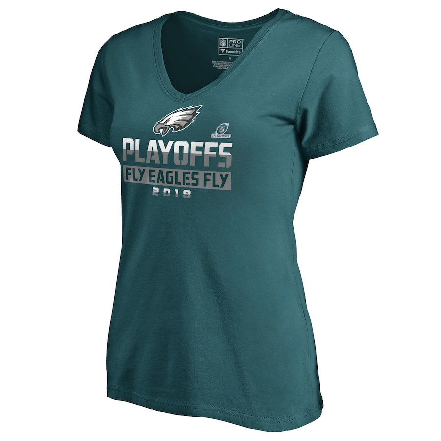 Eagles Green Green Women's 2018 NFL Playoffs Fly Eagles Fly T-Shirt