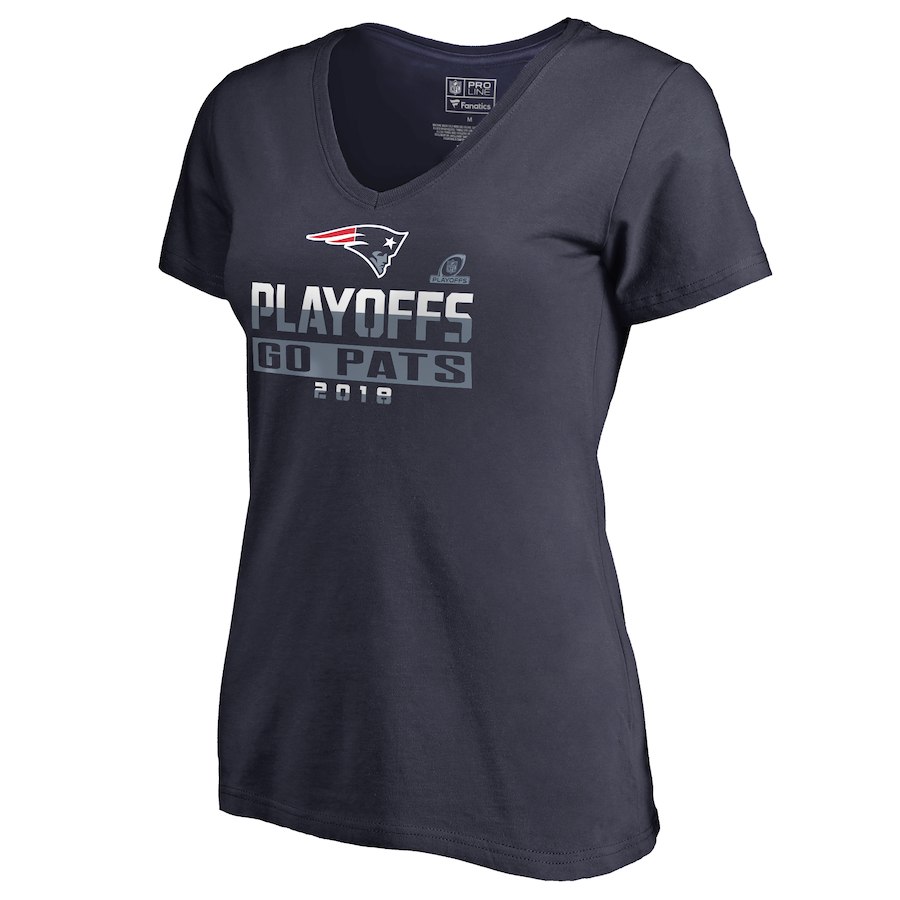 Patriots Navy Women's 2018 NFL Playoffs Go Pats T-Shirt