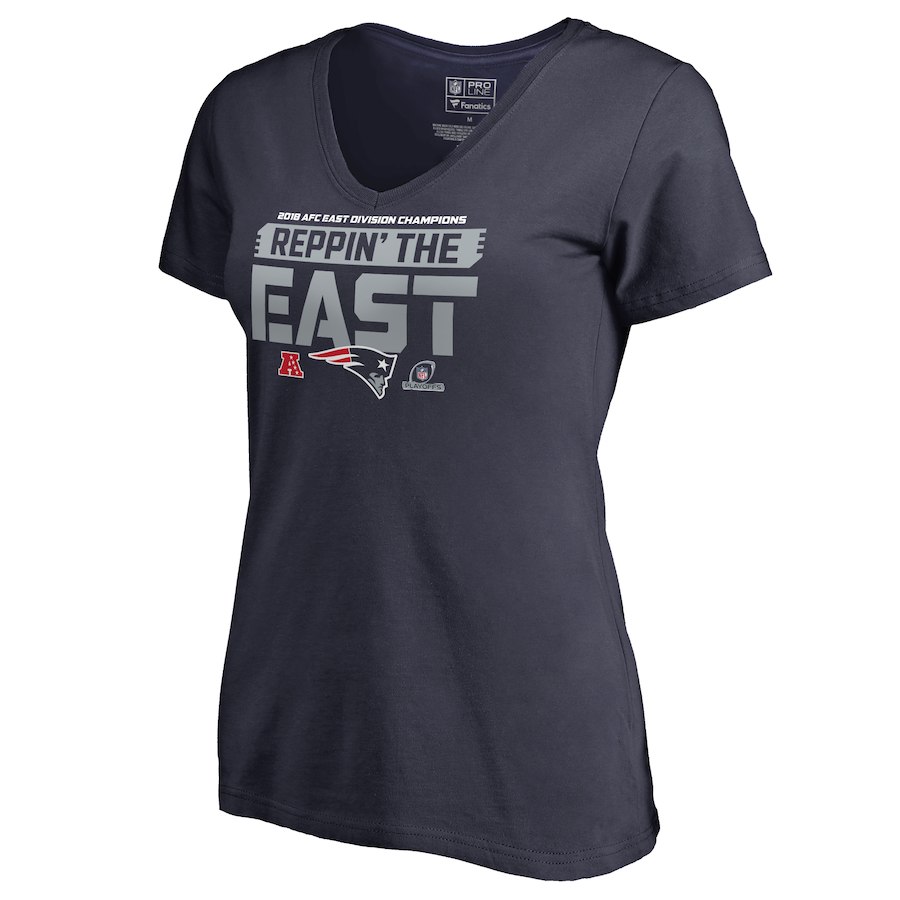 Patriots Navy Women's 2018 NFL Playoffs Reppin' The East T-Shirt