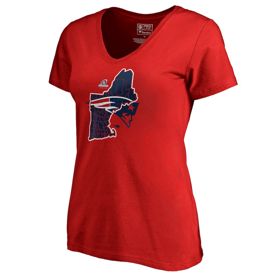 Patriots Red Women's 2018 NFL Playoffs T-Shirt