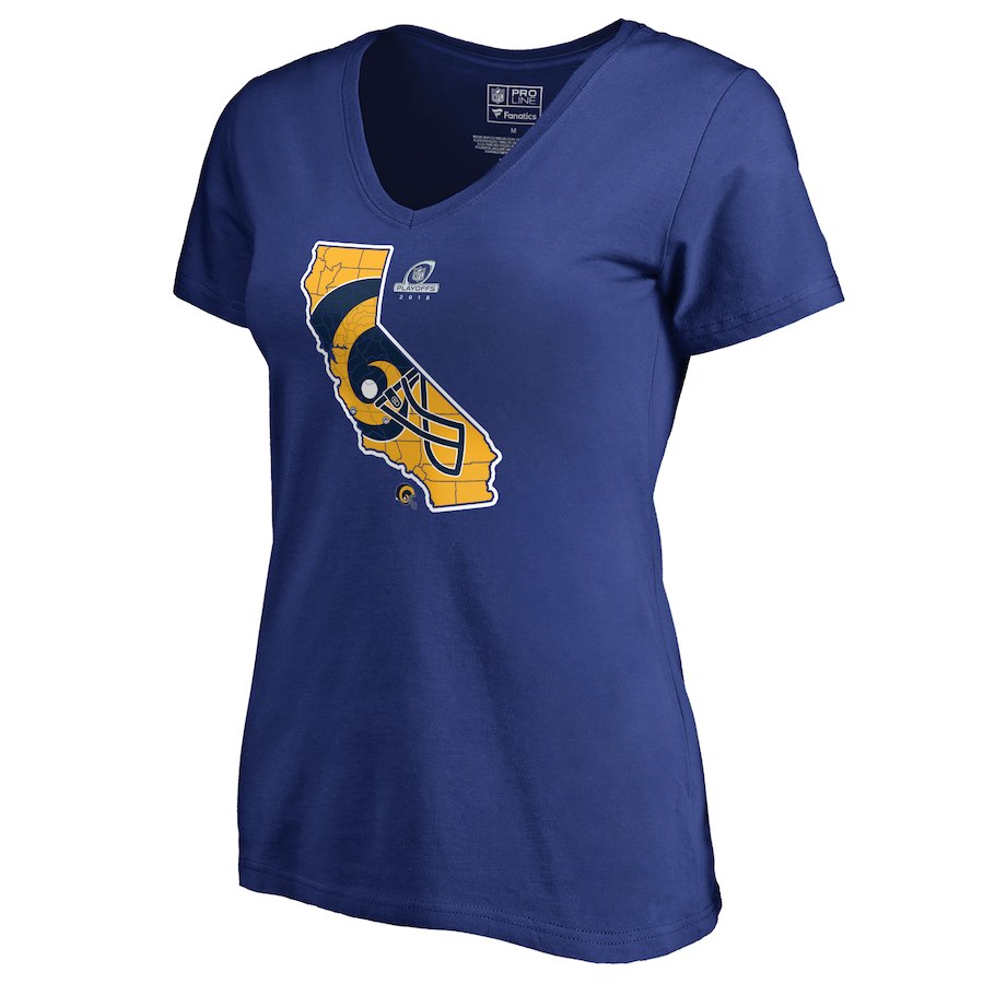Rams Blue Women's 2018 NFL Playoffs T-Shirt