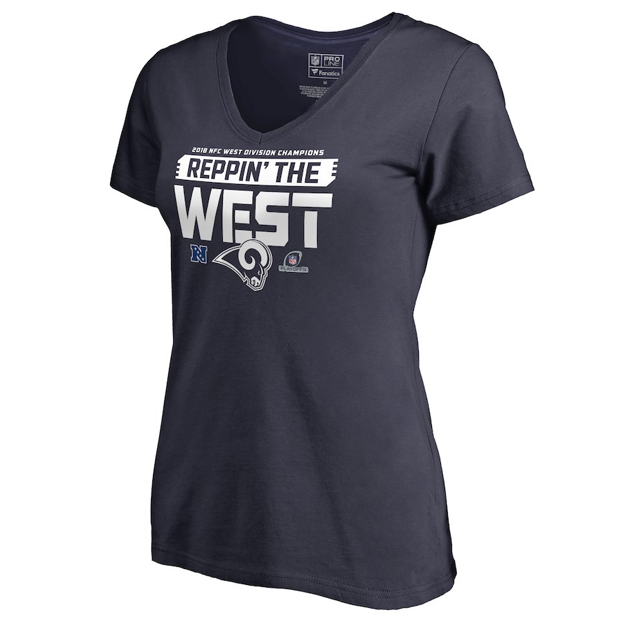 Rams Navy Women's 2018 NFL Playoffs Reppin' The West T-Shirt