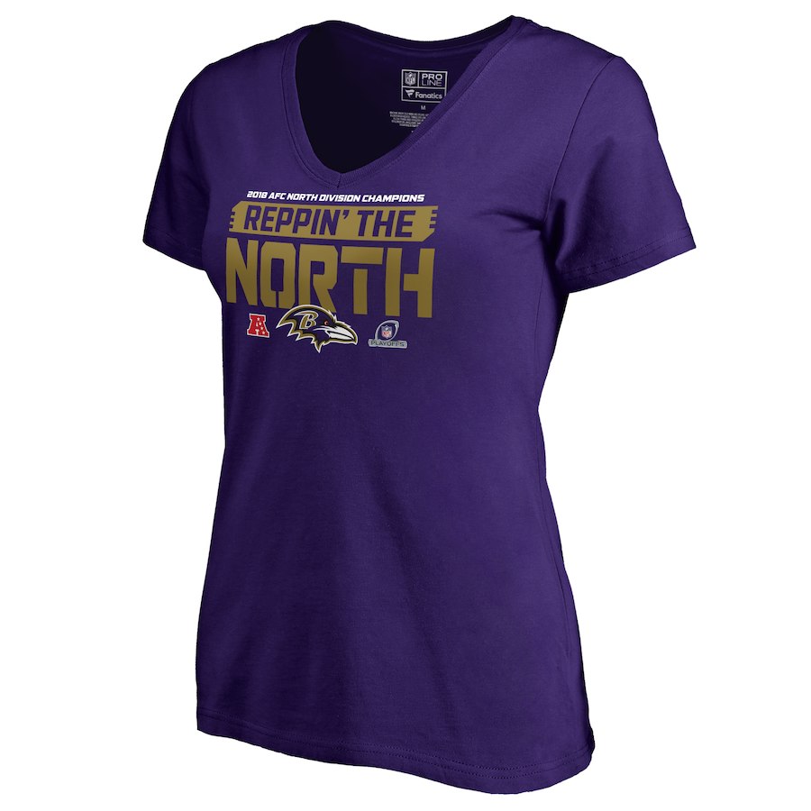 Ravens Purple Women's 2018 NFL Playoffs Reppin' The North T-Shirt