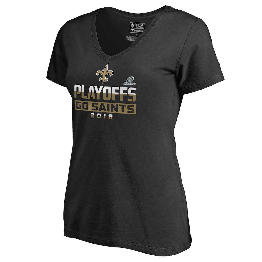 Saints Black Women's 2018 NFL Playoffs Go Saints T-Shirt