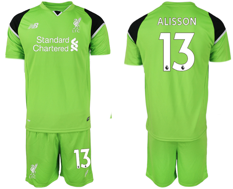 2018-19 Liverpool 13 ALISSON Green Goalkeeper Soccer Jersey