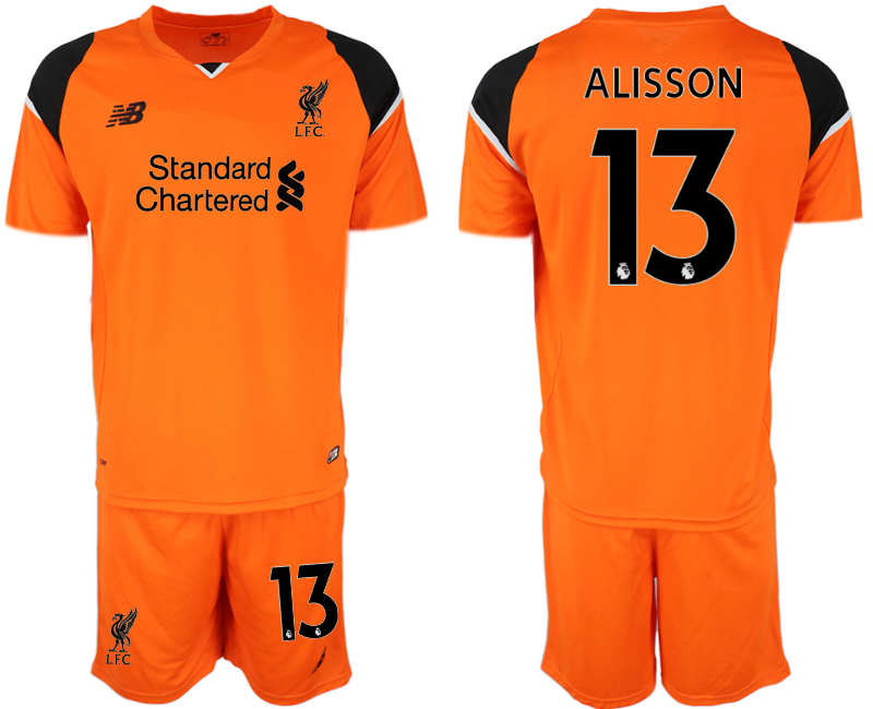 2018-19 Liverpool 13 ALISSON Orange Goalkeeper Soccer Jersey