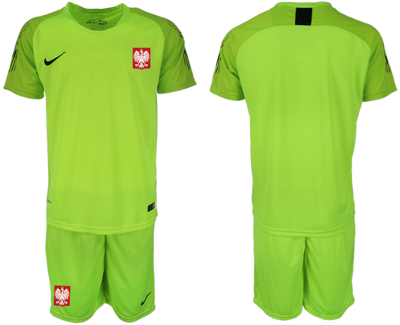 Poland Fluorescent Green 2018 FIFA World Cup Goalkeeper Soccer Jersey