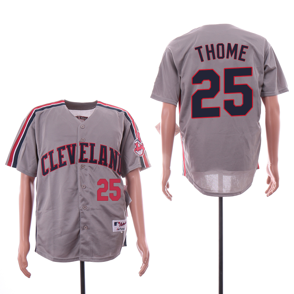 Indians 25 Jim Thome Gray Turn Back The Clock Jersey