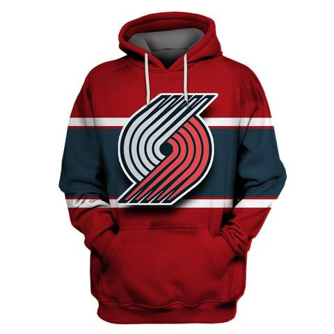 Blazers Red All Stitched Hooded Sweatshirt