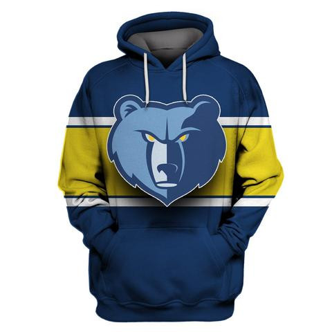 Grizzlies Blue All Stitched Hooded Sweatshirt