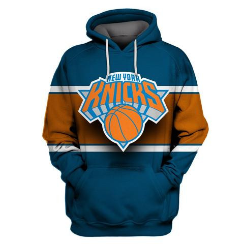 Knicks Blue All Stitched Hooded Sweatshirt