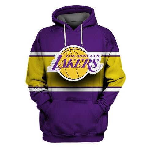 Lakers Purple All Stitched Hooded Sweatshirt