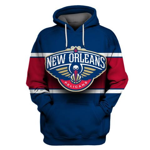 Pelicans Navy All Stitched Hooded Sweatshirt