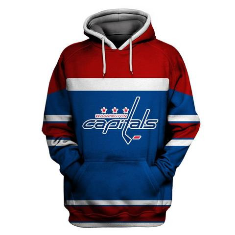 Capitals Blue All Stitched Hooded Sweatshirt