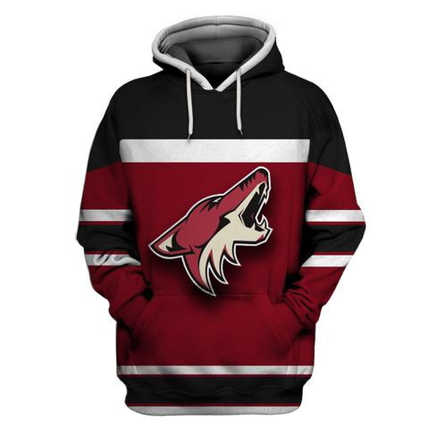 Coyotes Wine All Stitched Hooded Sweatshirt