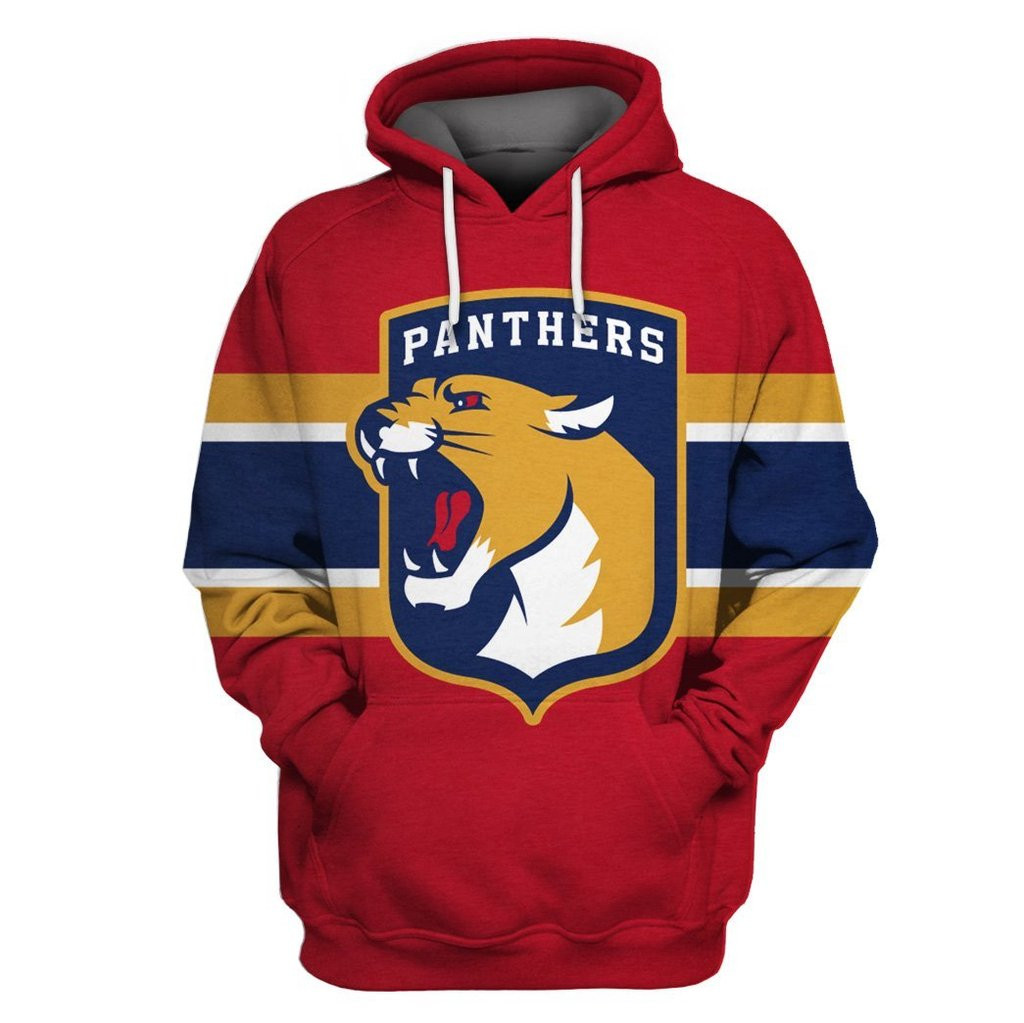 Florida Panthers Red All Stitched Hooded Sweatshirt