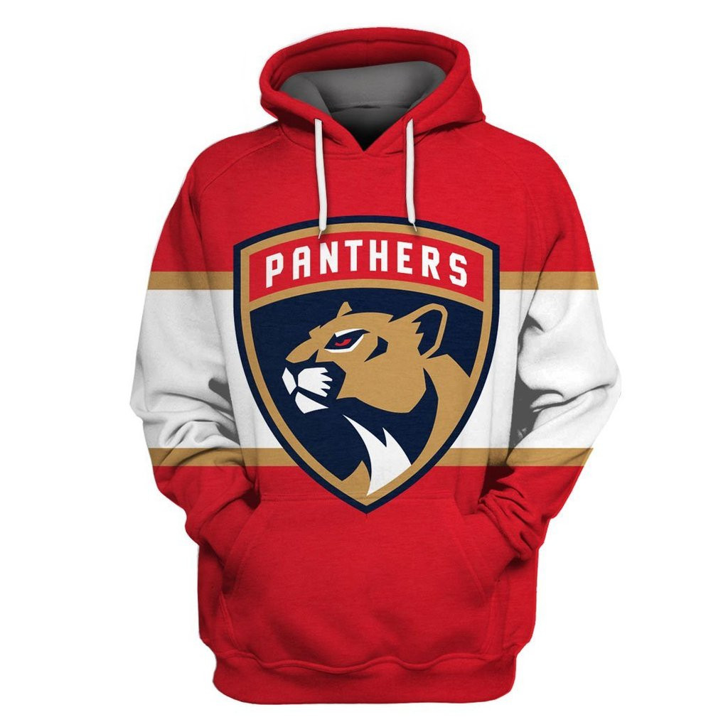 Florida Panthers Red White All Stitched Hooded Sweatshirt