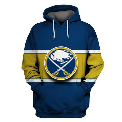 Sabres Blue All Stitched Hooded Sweatshirt