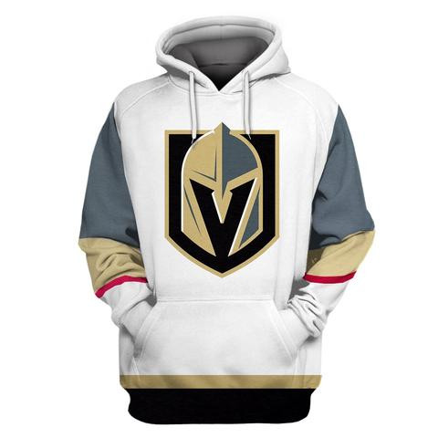 Vegas Golden Knights White All Stitched Hooded Sweatshirt