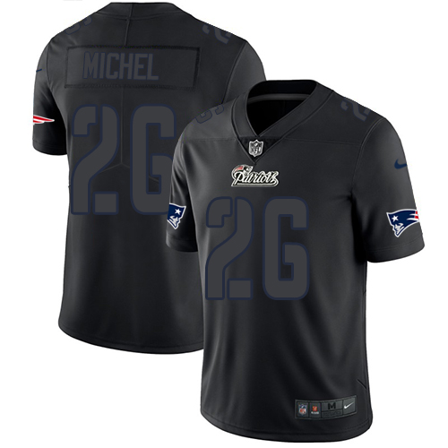 Nike Patriots 26 Sony Michel Black Impact Rush Limited Jersey