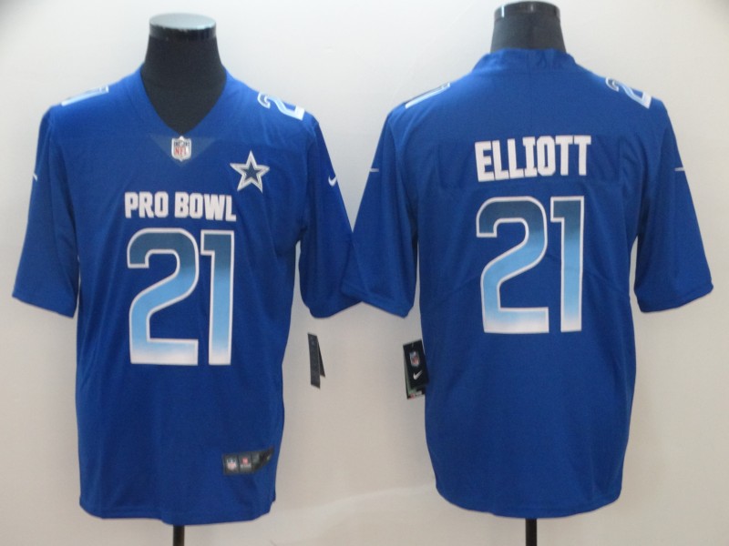Nike NFC Cowboys 21 Ezekiel Elliott Royal 2019 Pro Bowl Limited Jersey