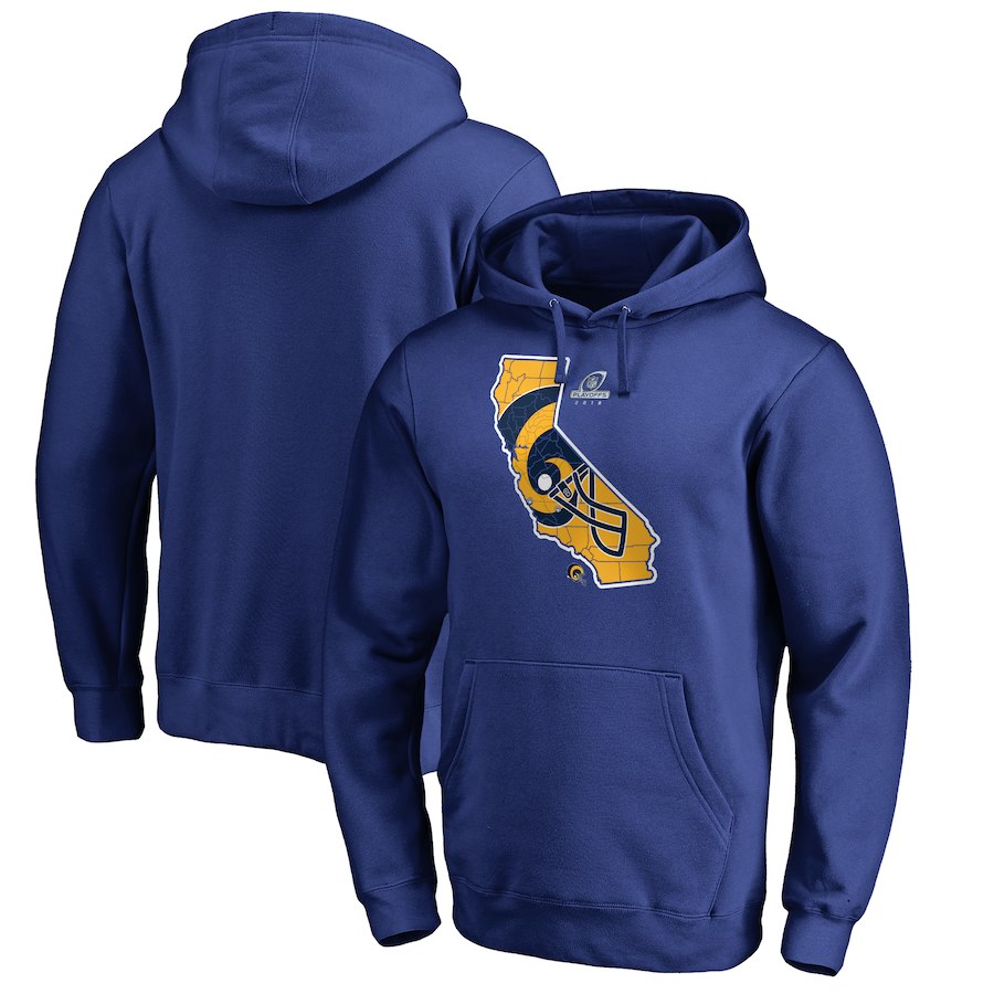 Los Angeles Rams NFL Pro Line by Fanatics Branded 2018 NFL Playoffs Bound State Pullover Hoodie Royal
