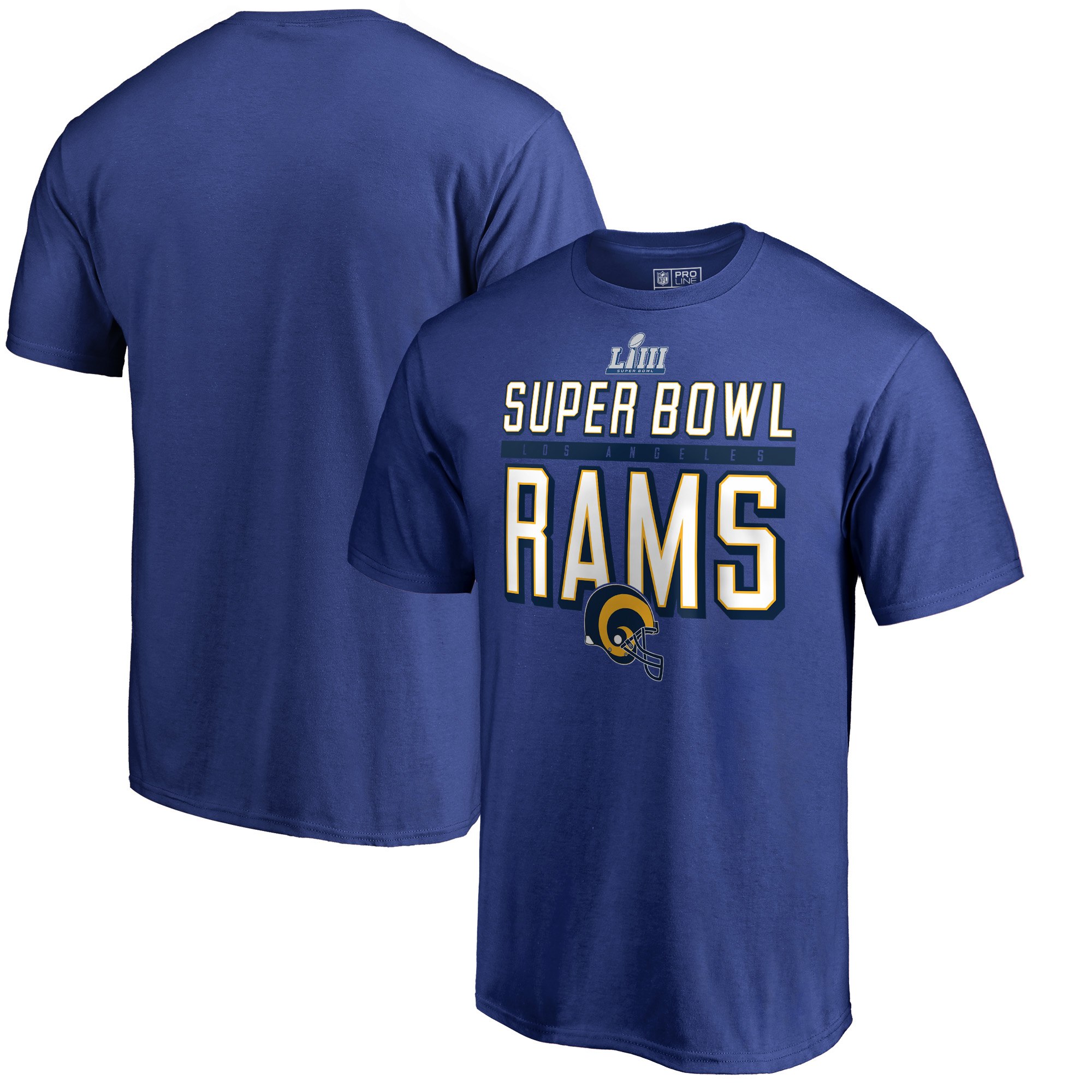 Los Angeles Rams NFL Pro Line by Fanatics Branded Super Bowl LIII Bound Ball Control T-Shirt Royal