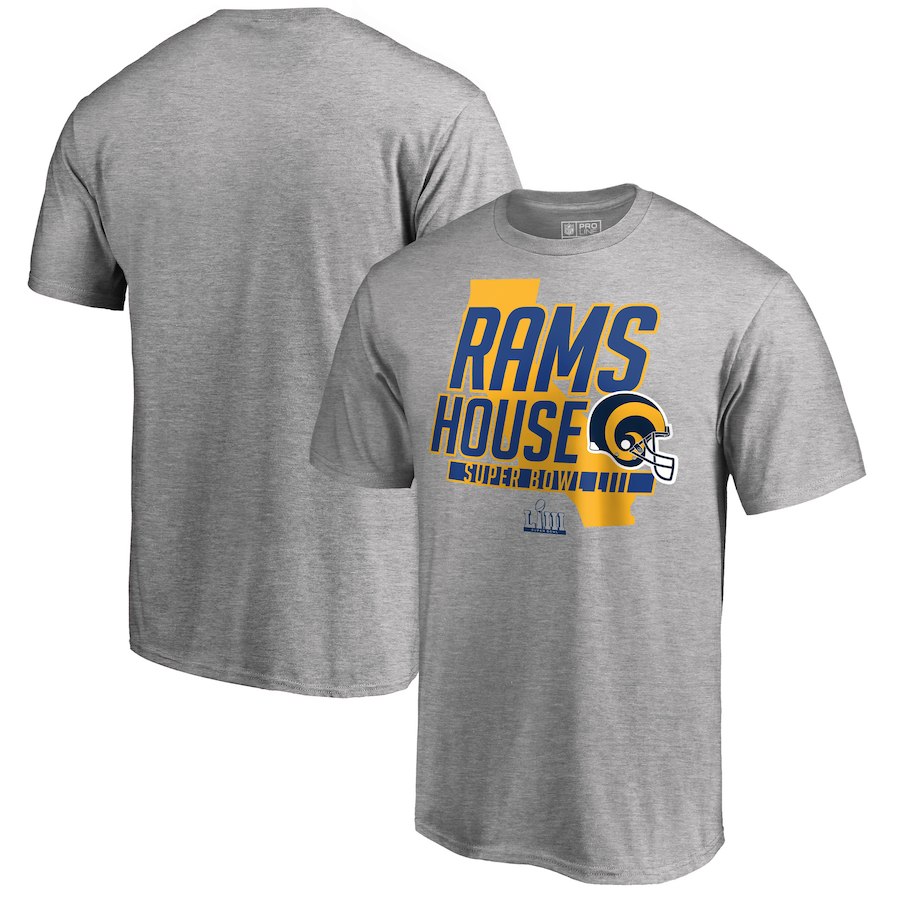 Los Angeles Rams NFL Pro Line by Fanatics Branded Super Bowl LIII Bound Hometown Slogan T-Shirt Heather Gray