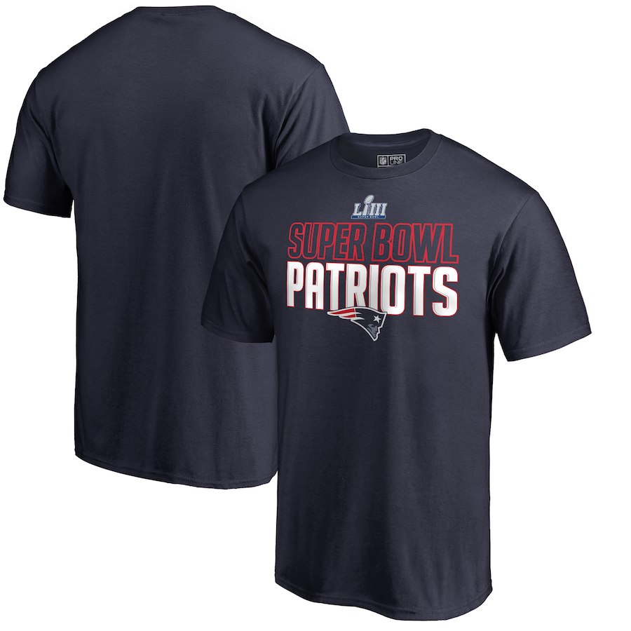 New England Patriots NFL Pro Line by Fanatics Branded Super Bowl LIII Bound Safety Blitz T-Shirt Navy