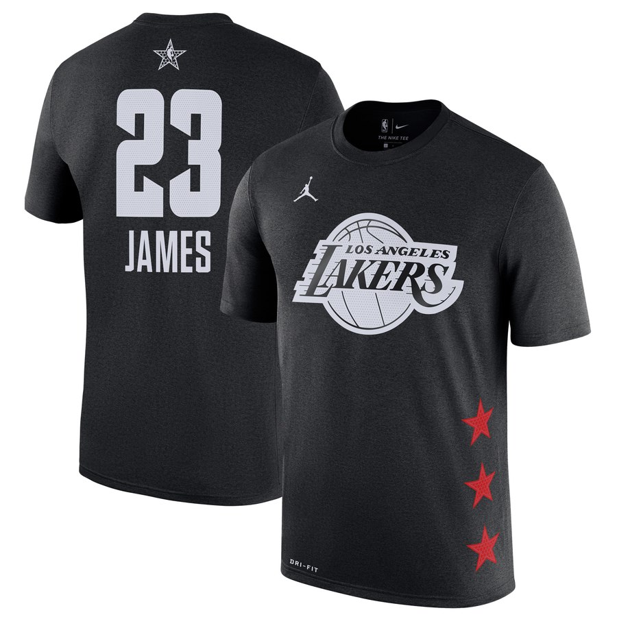 Lakers 23 Lebron James Black 2019 NBA All-Star Game Men's T-Shirt