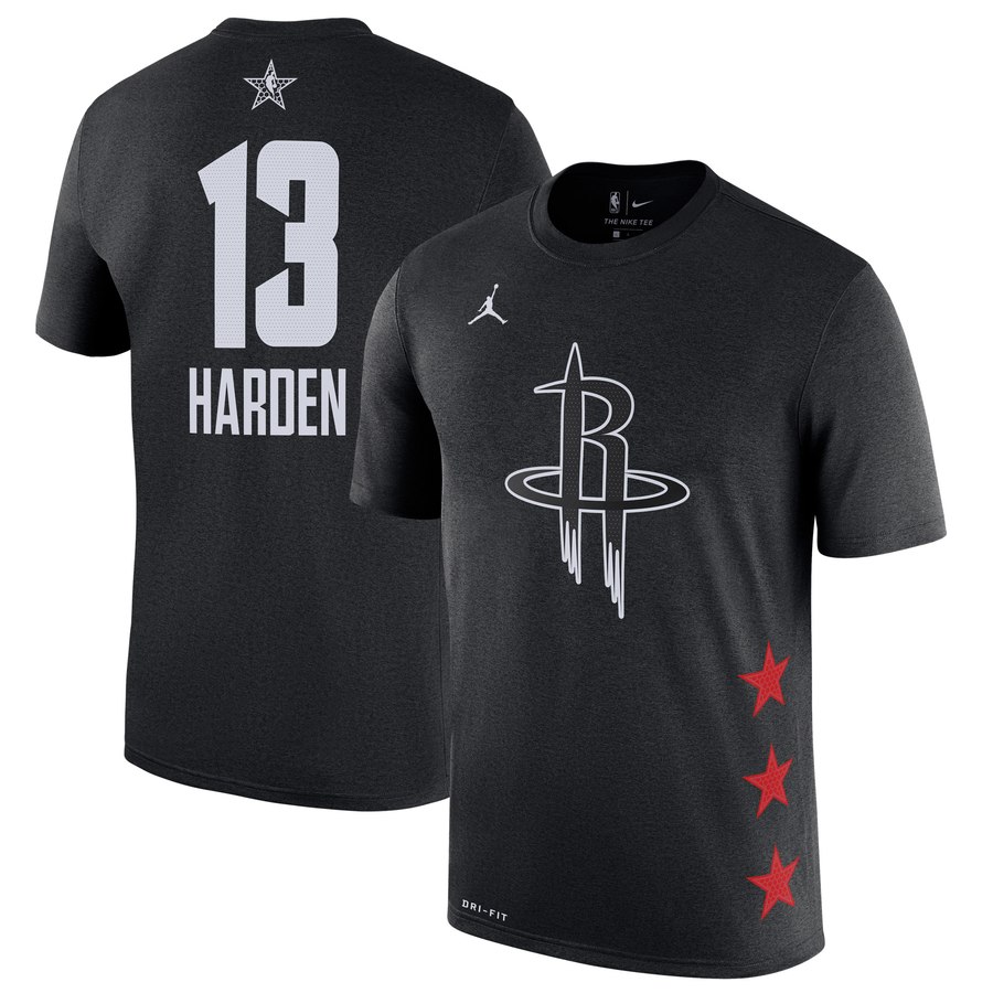 Rockets 13 James Harden Black 2019 NBA All-Star Game Men's T-Shirt