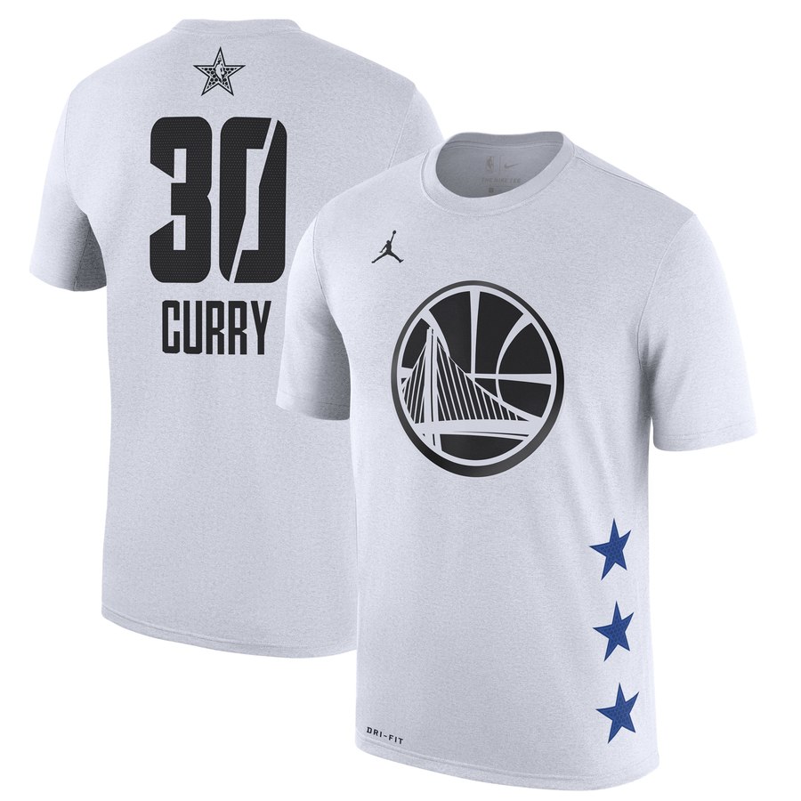 Warriors 30 Stephen Curry White 2019 NBA All-Star Game Men's T-Shirt